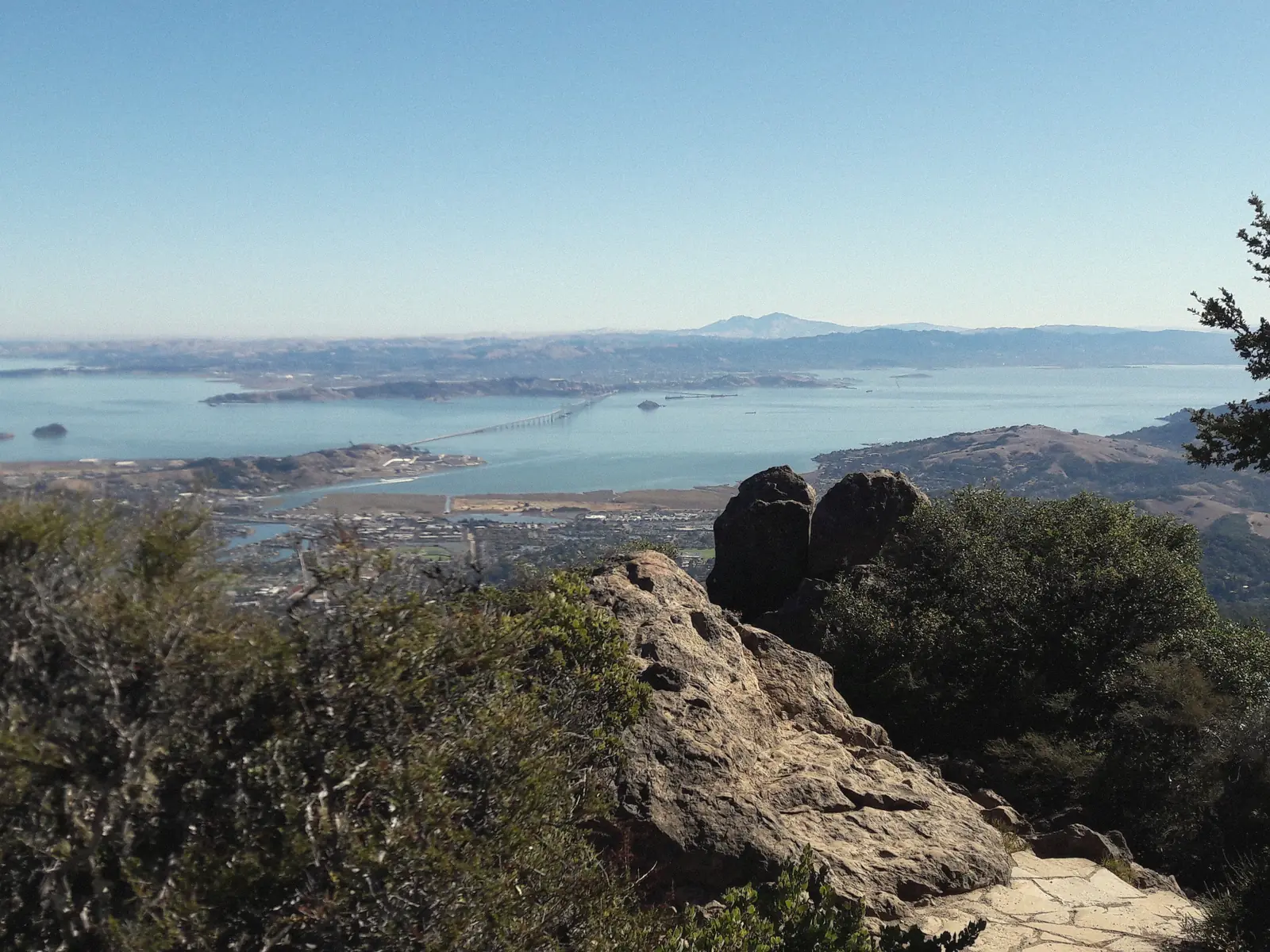 Photo of the bay and Mount Diablo from the summit of Mount Tamalpais